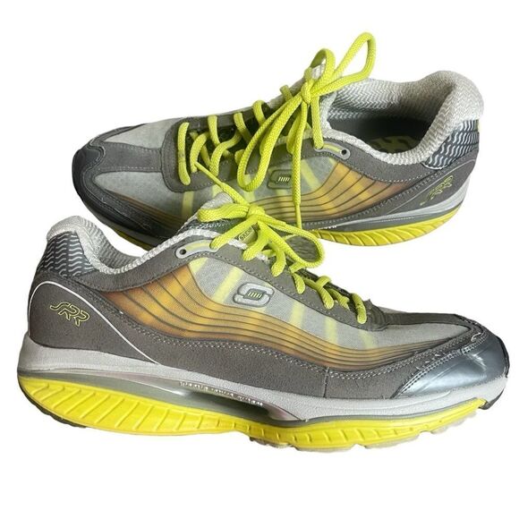 Skechers Resistance Shape Ups Women Sz 9.5 Kinetic Sneakers Charcoal/Lime 12370 - Picture 1 of 10